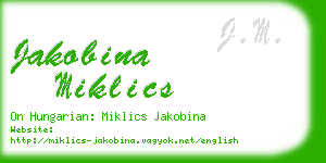 jakobina miklics business card
